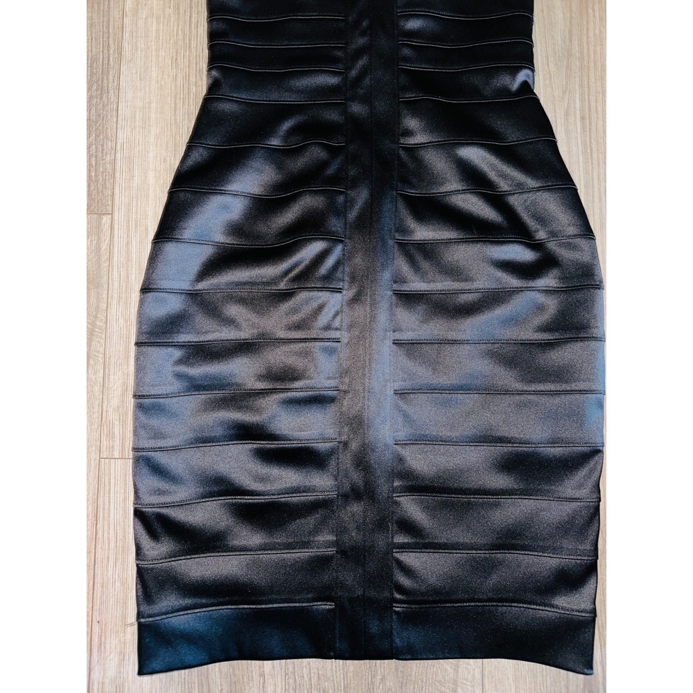 WB6 Cache Black Bodycon Mini Dress Sleeveless Bandage Cocktail Party Elegant - Picture 5 of 7